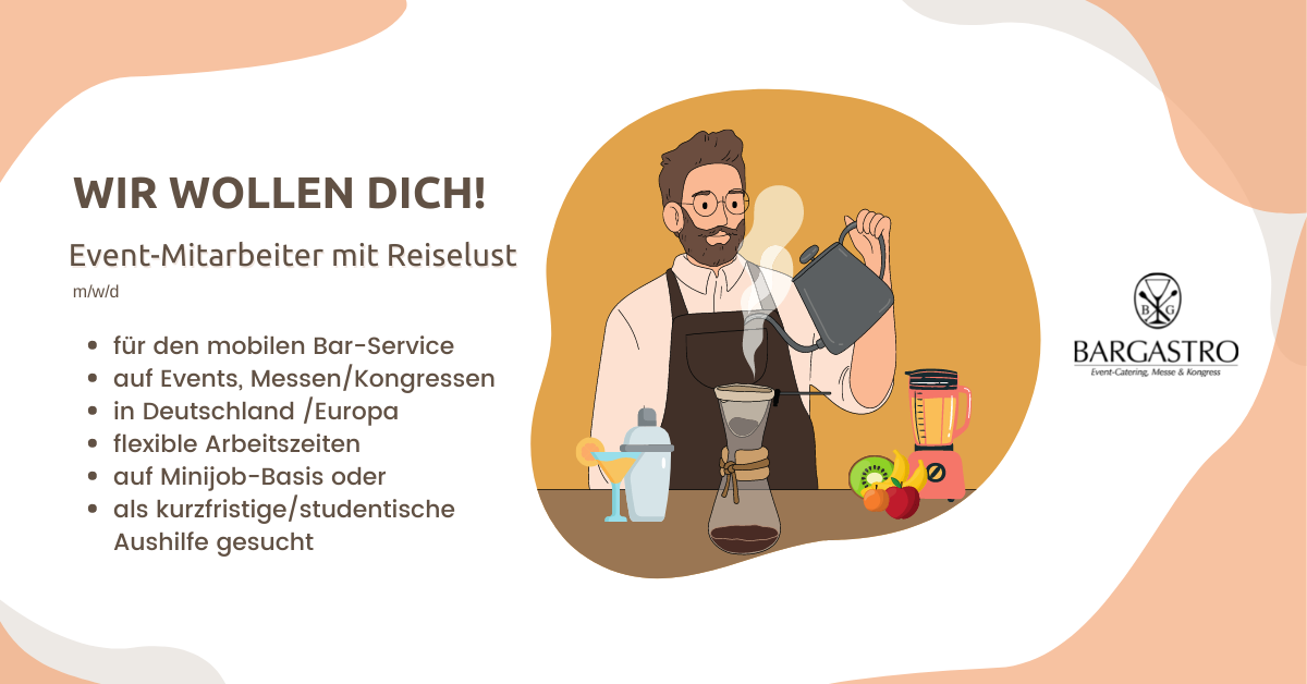Minijob Hannover, Studentenjob Hannover, Barista Job Hannover, Barkeeperjob Hannover, Eventmitarbeiter Stellenanzeige Hannover