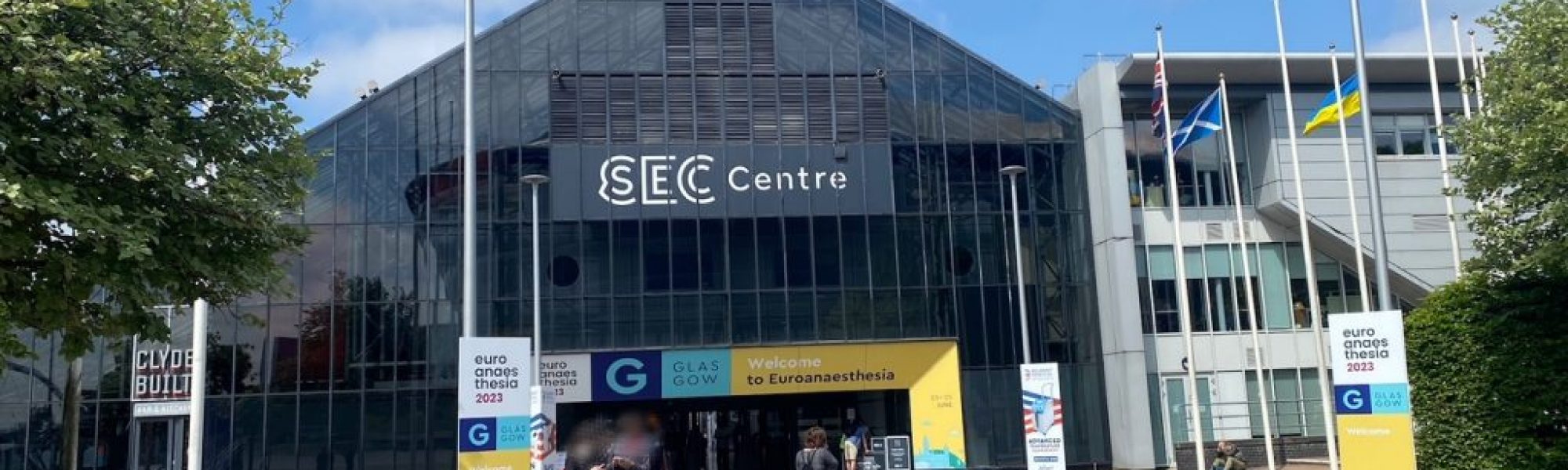 Eingangsbereich der Euroanaesthesia 2023 in Glasgow.