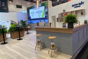 Mobile-Kaffeebar-Leipzig Messestand mit einer mobilen Kaffeebar