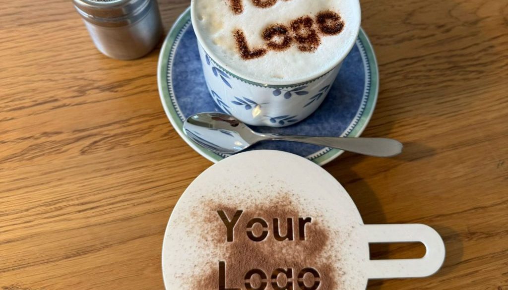 Personalisierte Kaffee-Schablonen mobile kaffeebar mieten