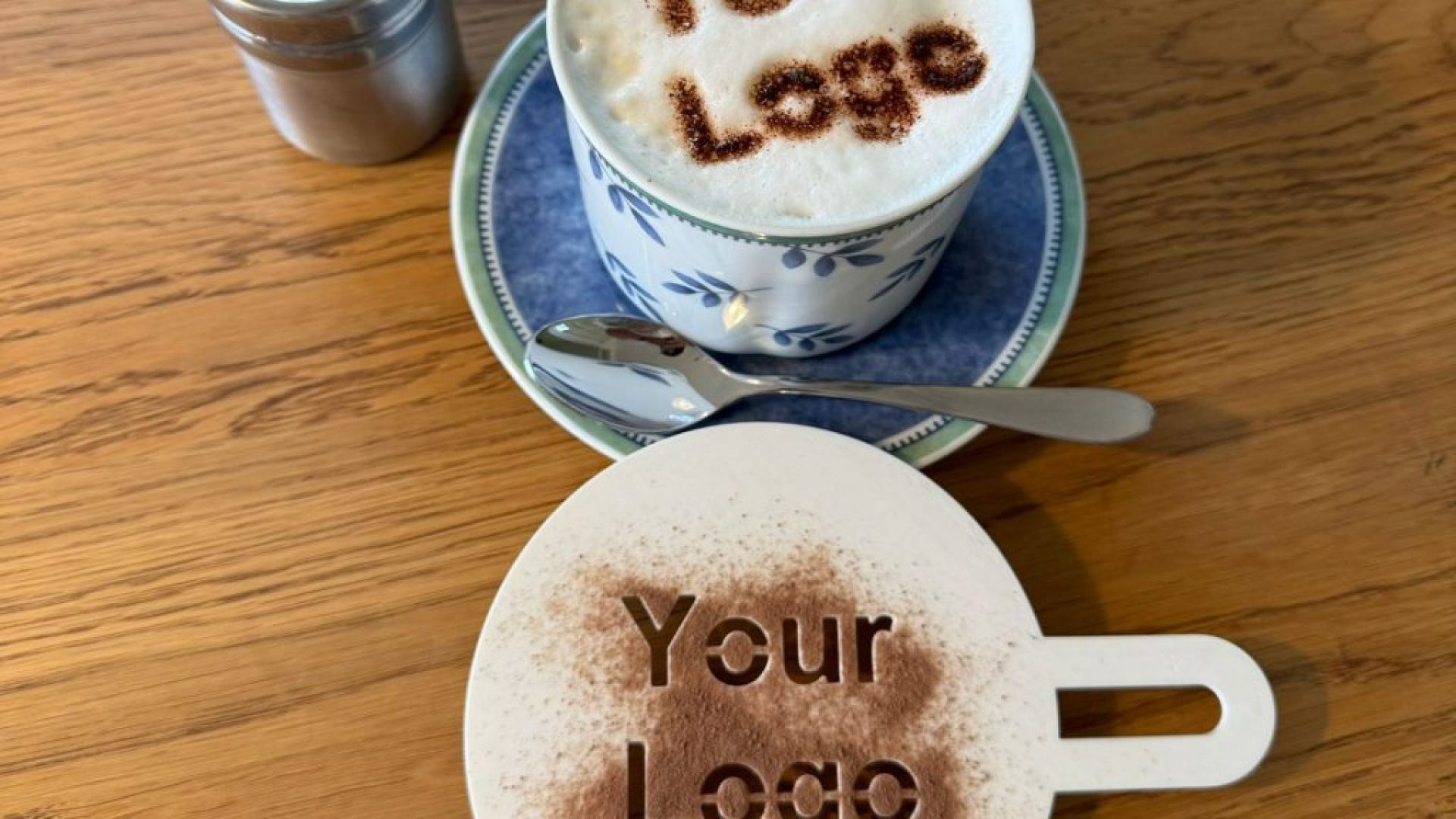 Personalisierte Kaffee-Schablonen mobile kaffeebar mieten