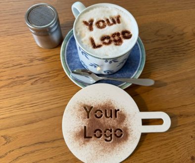 Personalisierte Kaffee-Schablonen mobile kaffeebar mieten