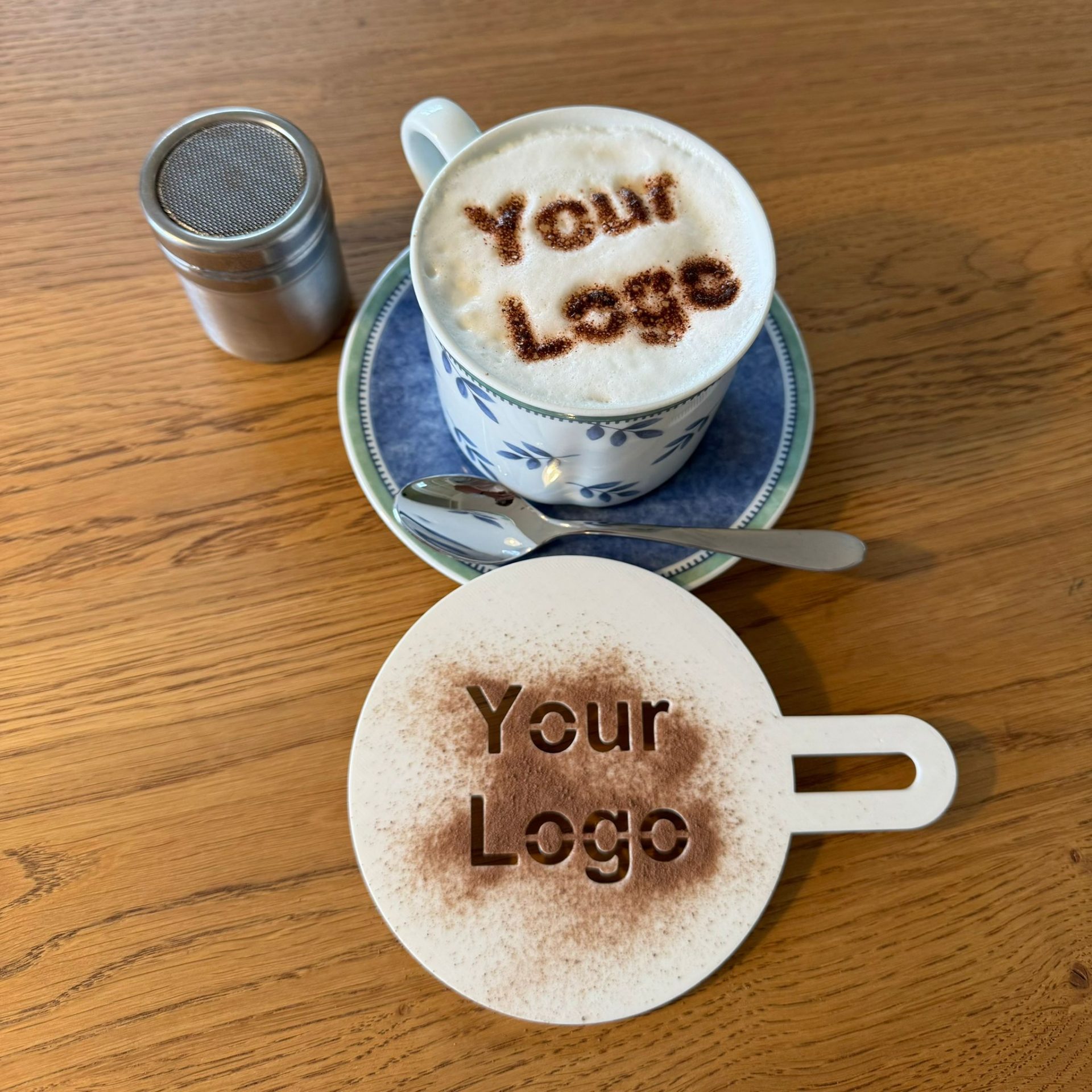 Personalisierte Kaffee-Schablonen mobile kaffeebar mieten