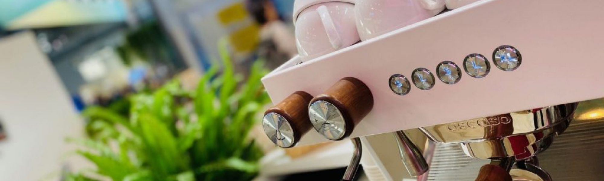 Blick auf eine Barista-Kaffeemaschine