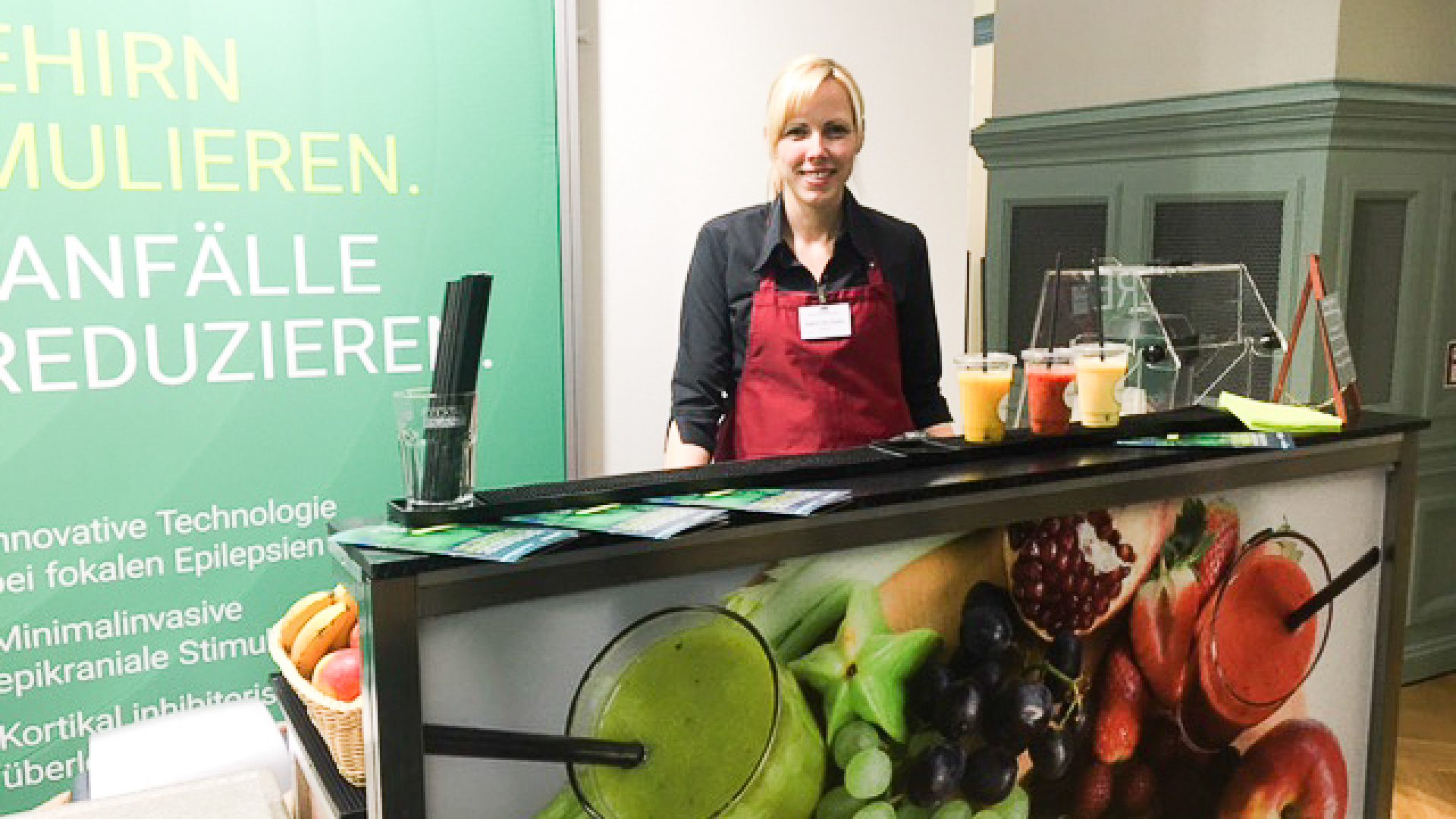 mobiler Barkeeper smoothies Messestand